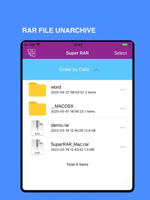 RAR File Fast Extractor iPad screenshot 1 - Utilities app