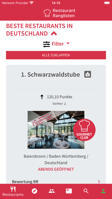 Restaurant Ranglisten Screenshot