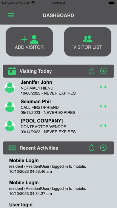 GateHouse® Resident Phone App Screenshot