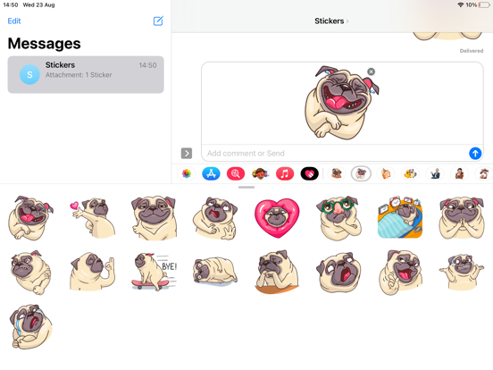 Screenshot #5 pour Pug Cute Emoji Funny Sticker