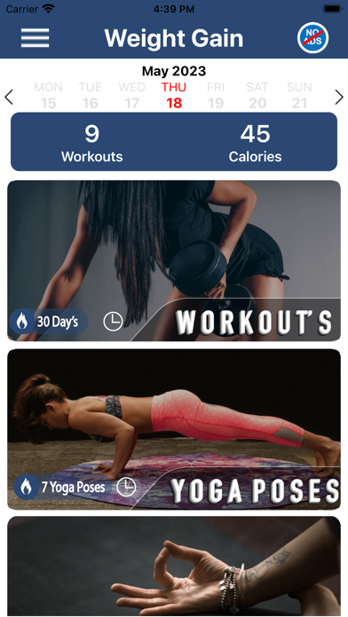 Weight Gain Workouts Food Diet Screenshot