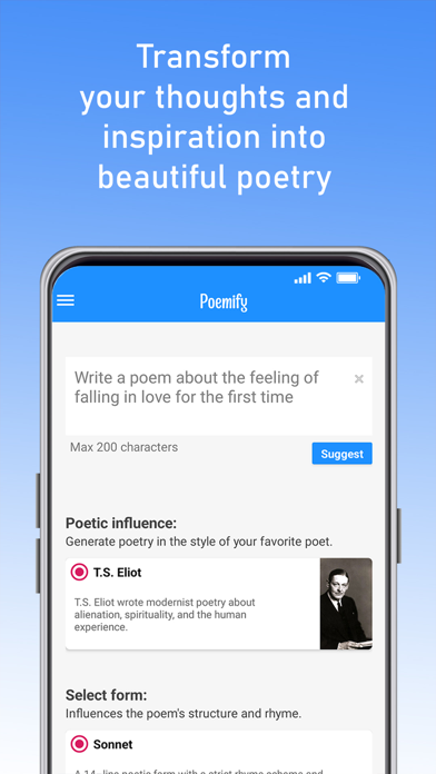 Poemify: Poetry Made Easy Screenshot