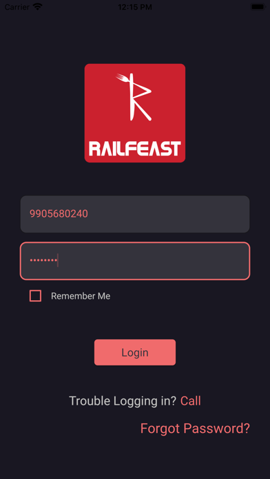 RailFeast Delivery Partner Screenshot