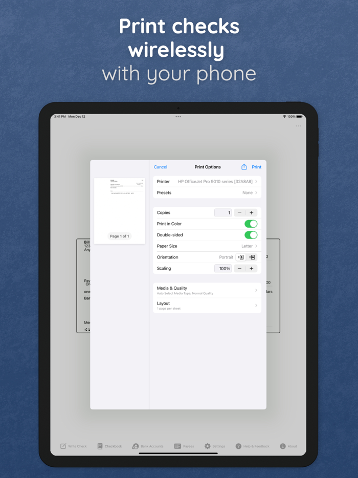 Check Writer Print Checks