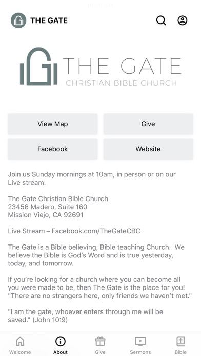 GATE CHRISTIAN BIBLE CHURCH Screenshot
