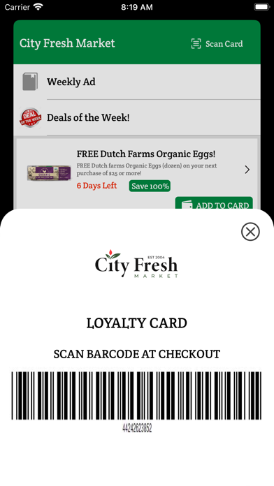 City Fresh Market Rewards App Screenshot