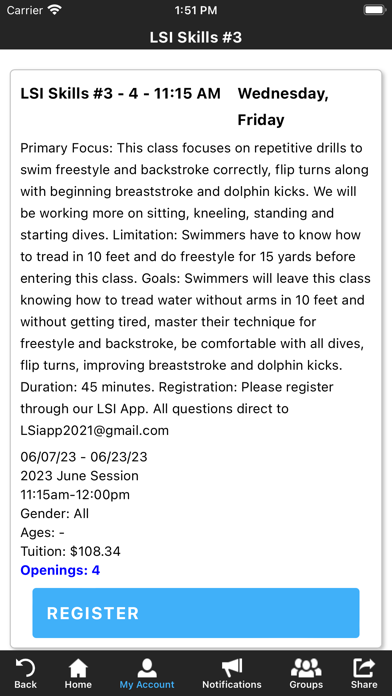 Lifestyle Swimming Instruction Screenshot