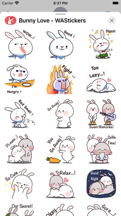 Bunny Love - WAStickers Screenshot