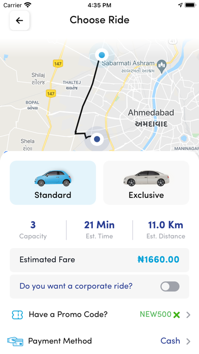 PayRide Cars Screenshot