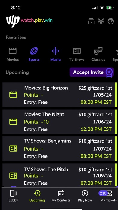 Watch Party - Watch.Play.Win! Screenshot