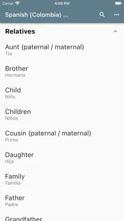 spanish (colombia) phrasebook iphone screenshot 4