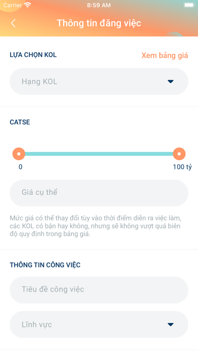 Booking KOLs Screenshot