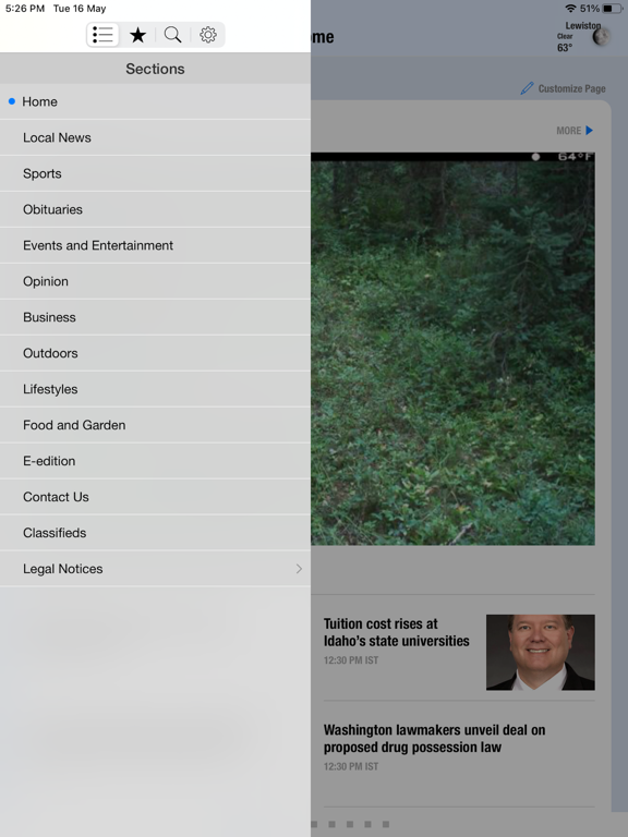 Lewiston Tribune iPad screenshot 1 - News app