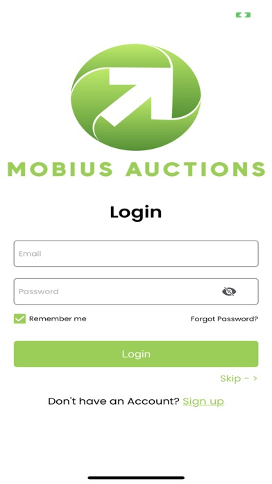 Mobius Auctions Screenshot
