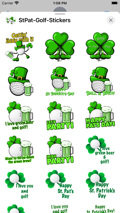 St Pat's Golf Stickers Screenshot