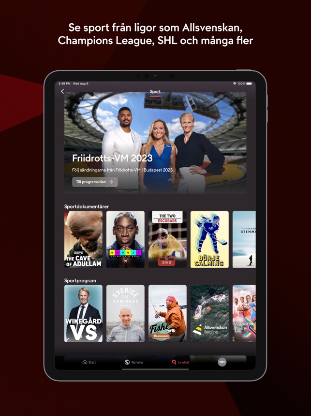 menu forholdet spiller TV4 Play on the App Store