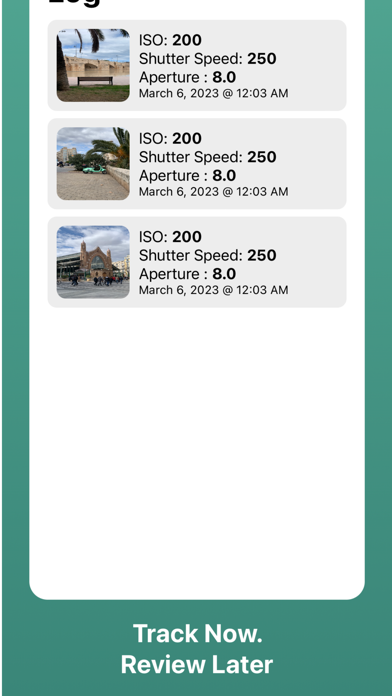ExposureMate: LightMeter & Log Screenshot