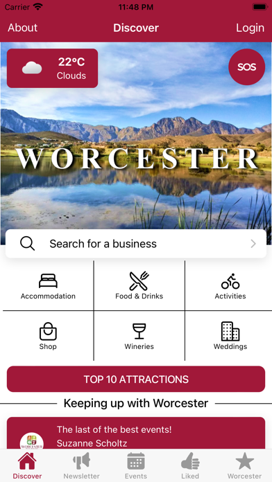 Screenshot 1 of Worcester Tourism App