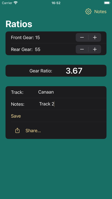 Kart Gear Ratios Screenshot