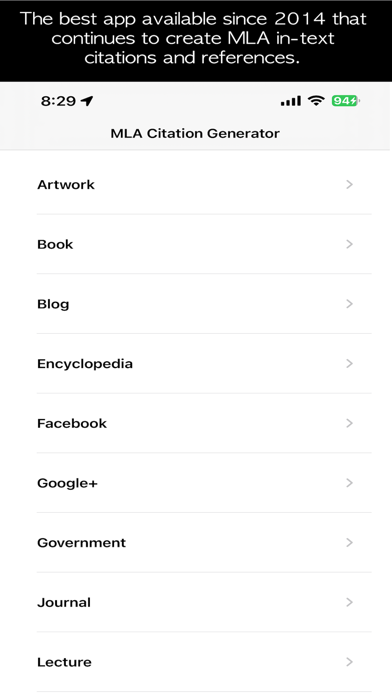 MLA Citation Generator Screenshot
