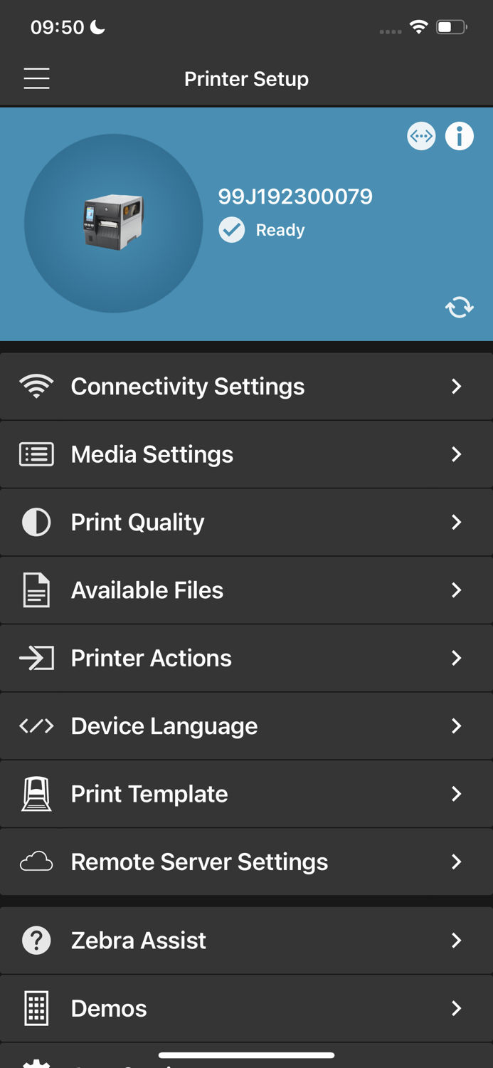 Zebra Printer Setup Utility