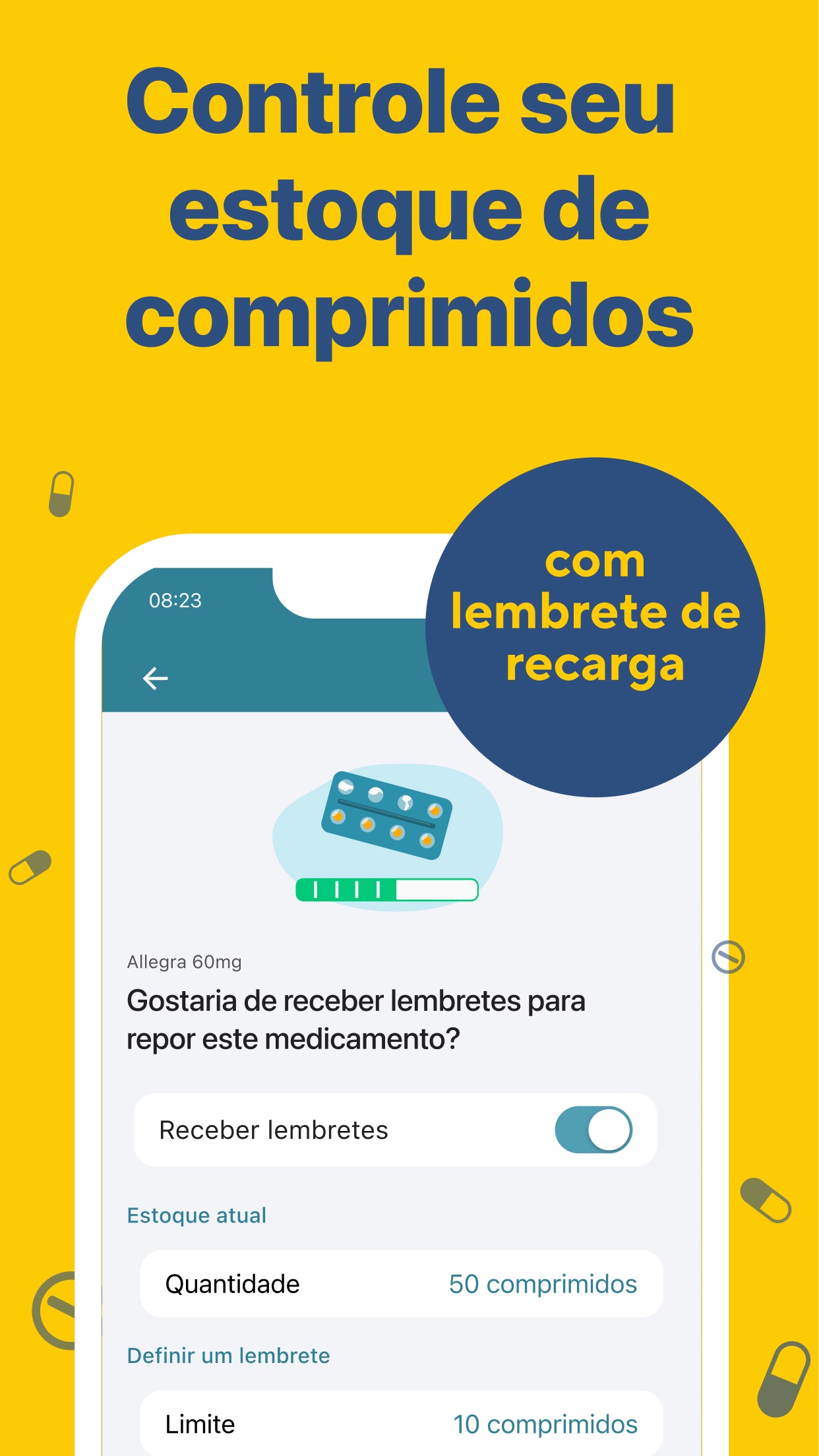 Screenshot do app MyTherapy Lembrete de Remédios