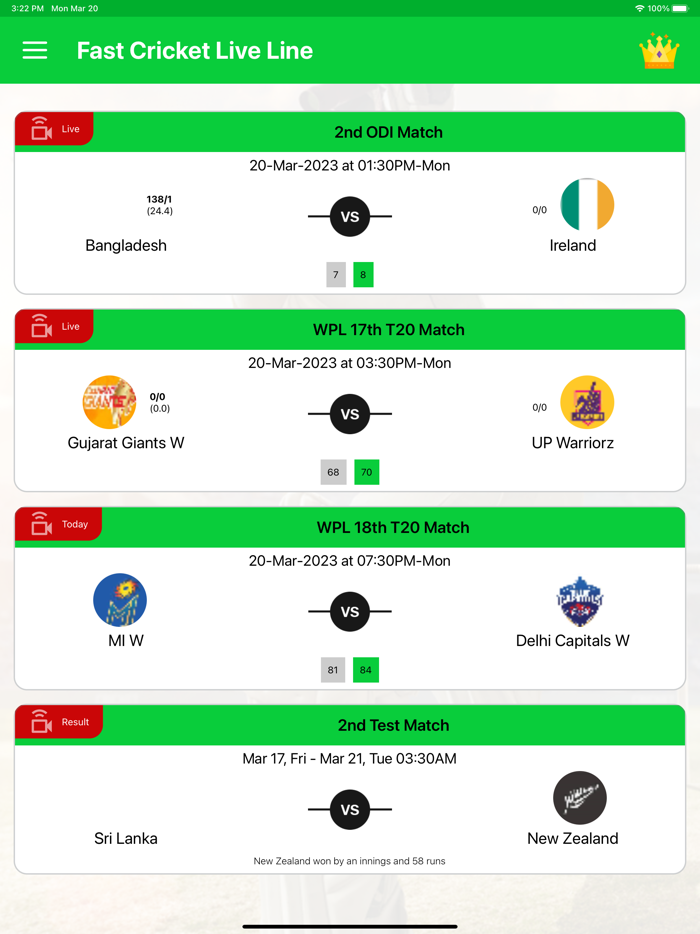 Live Cricket TV - Live Score