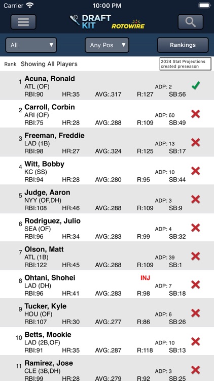 Fantasy Baseball Draft Kit '24