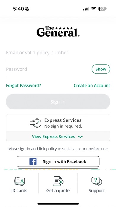 The General Auto Insurance App Screenshot