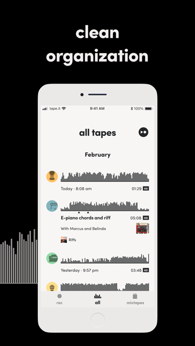 Screenshot #2 pour Tape It - Pro Audio Recorder