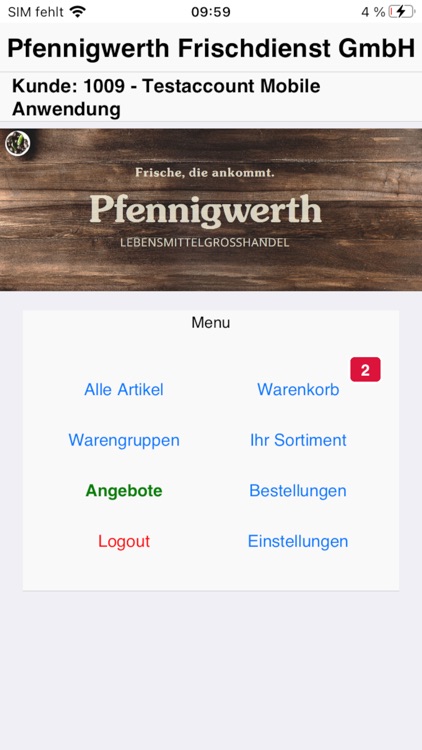WebshopApp Pfennigwerth-Gastro