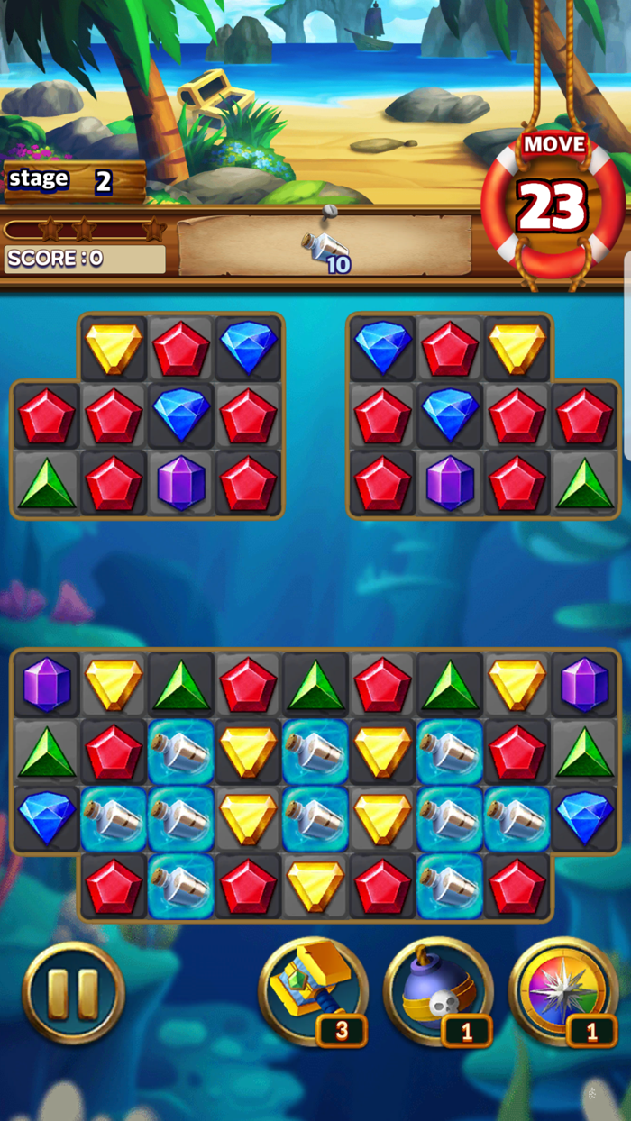 Jewels Pirate - Match 3 Puzzle