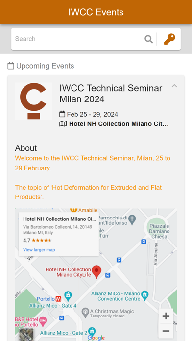 IWCC Events Screenshot