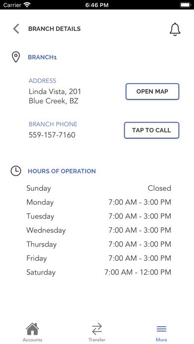 Blue Creek Credit Union Screenshot
