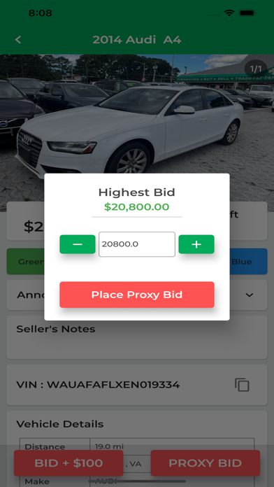 Green Light Auctions Screenshot