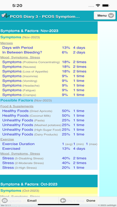 PCOS Diary 3 Screenshot