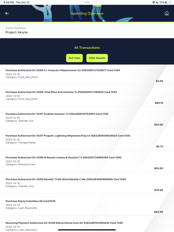 Akurie iPad screenshot 3 - Business app