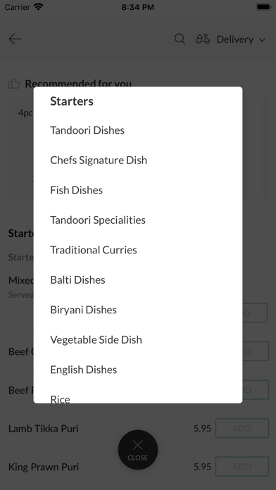 Saffron Indian Restaurant, Screenshot
