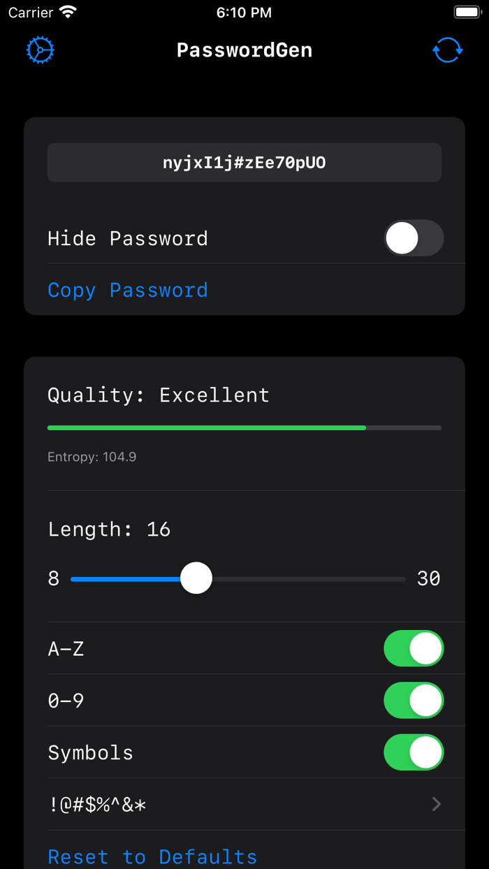 PasswordGen Generate Password