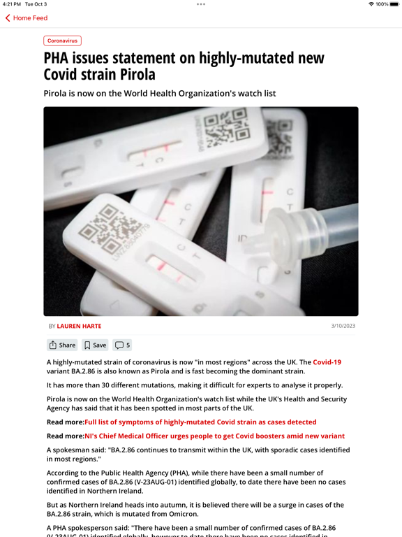 Belfast Live iPad screenshot 4 - News app