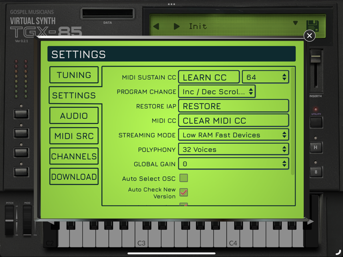 TGX-85 Virtual Sample Library