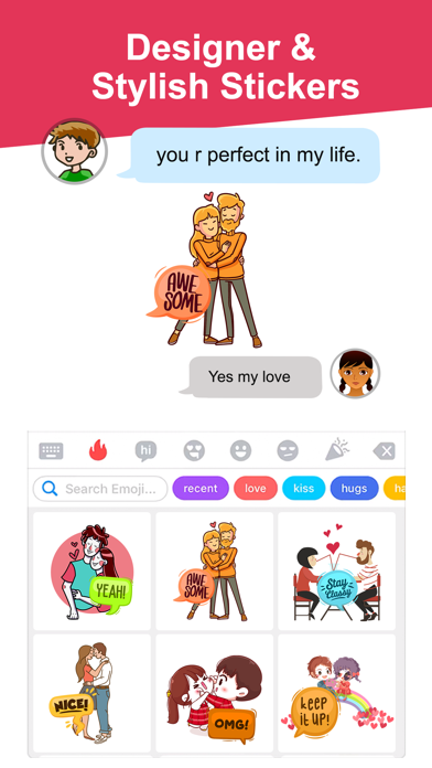 Animated Couple Love Stickers Screenshot