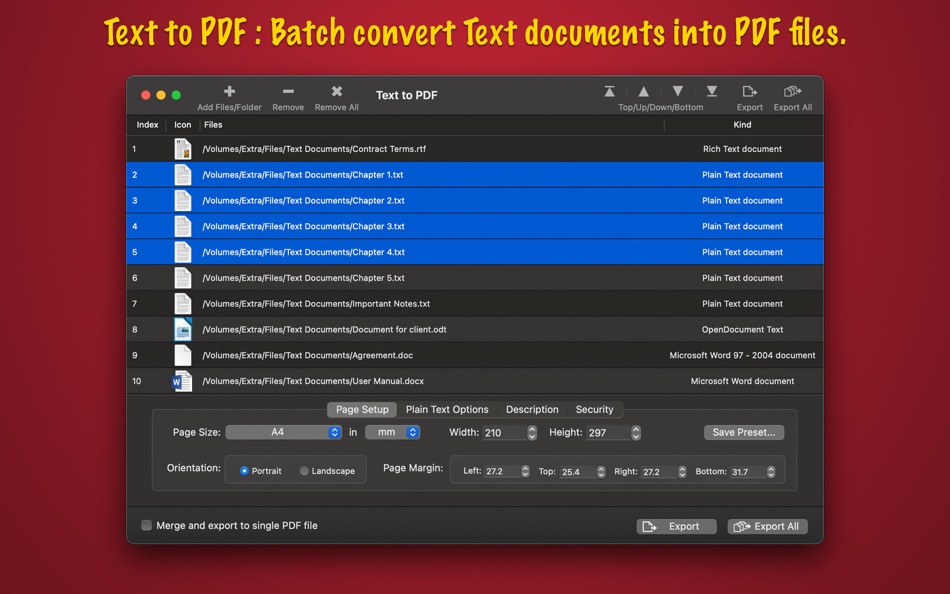 Text to PDF -A Batch Converter - 3.0 - (macOS)