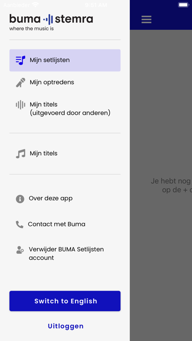 Buma Setlijsten Screenshot