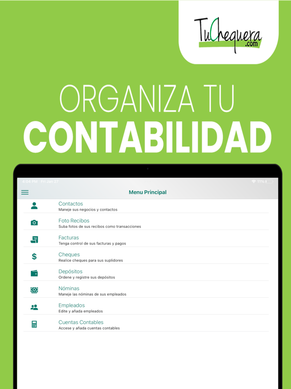 TuChequera Móvil iPad screenshot 3 - Business app