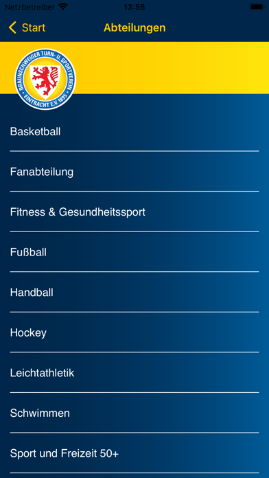 BTSV Eintracht von 1895 e.V. Screenshot
