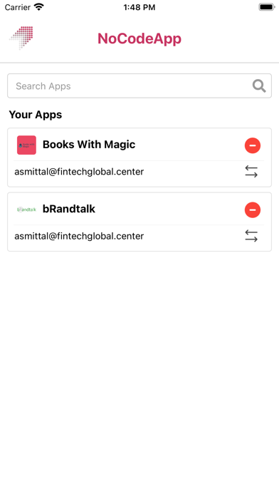 NoCodeApp Screenshot