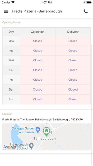 Fredis Pizzeria Bailieborough Screenshot