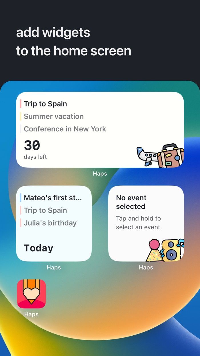 Haps Event Countdown and Widget