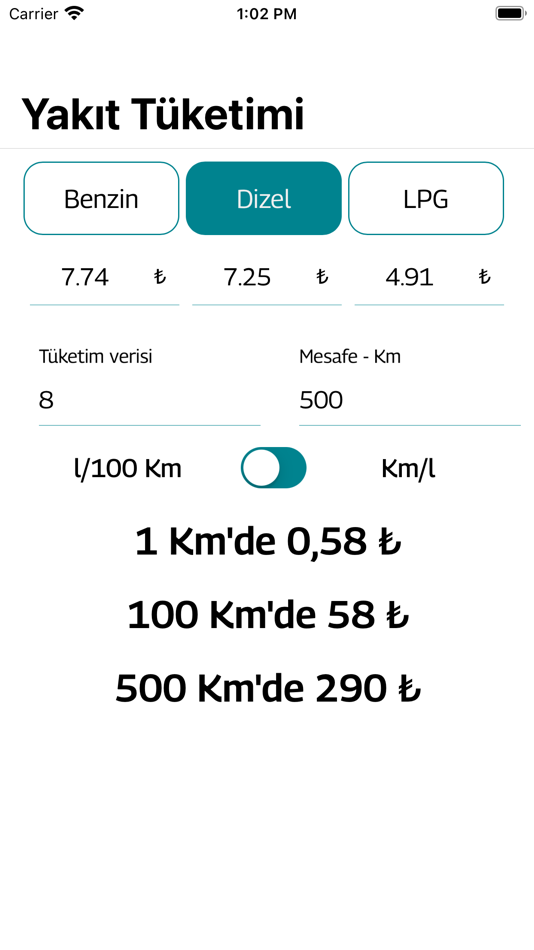 #2. Fuel Consumption Calculation (iOS) 由: Erkan Yassi